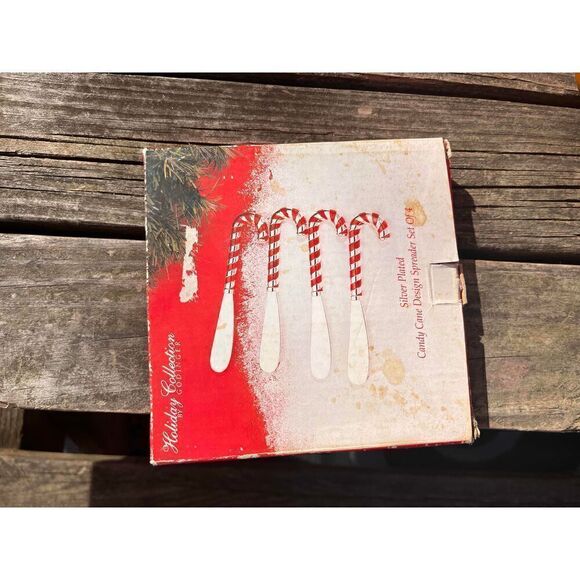 Candy cane knife spreader. Set of four spreaders. With box. - Picture 1 of 14